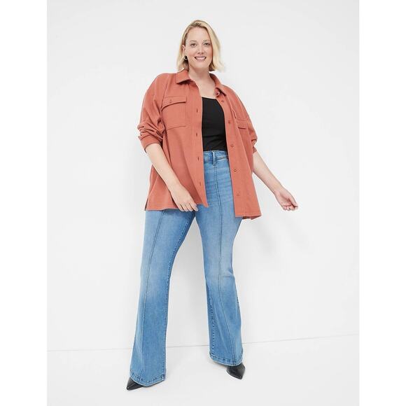 Lane Bryant Plus Size Women’s Button-Front French Terry‎ Shacket Size 22/24 - Picture 1 of 6